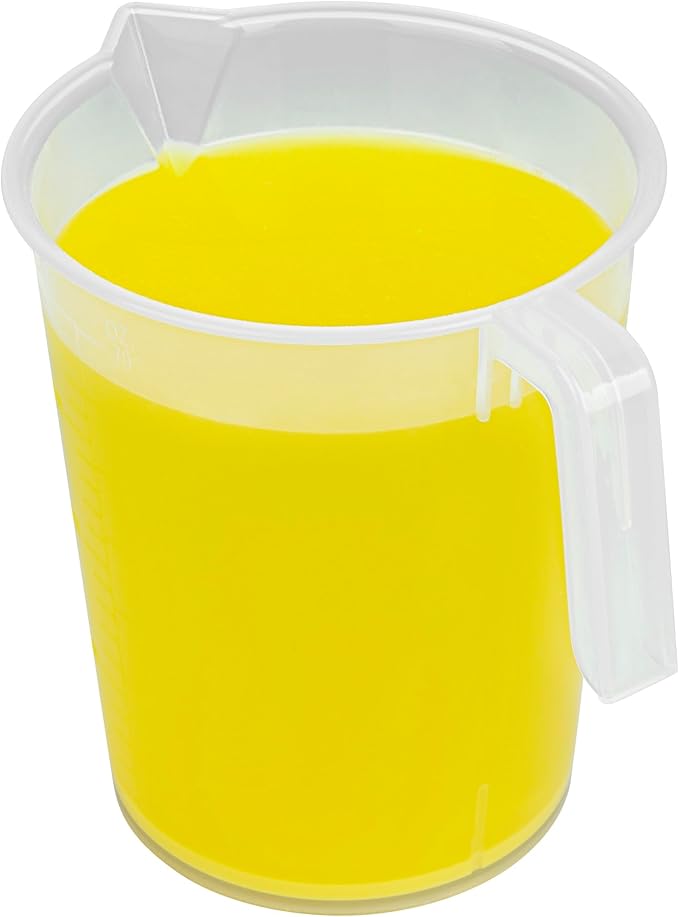 Restaurantware Measuring Cups, 2 Quarts Pack of 10 Conical Spout Liquid Measuring Cups Embossed Ml and Oz Graduations, Clear Plastic Scaling Vessel with Handle, For Cooking, Baking, For Oil, Flour