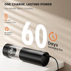 Electric Salt and Pepper Grinder Set - Rechargeable Automatic Salt and Pepper Shakers, Kitchen Appliances with External Adjustable Coarseness, Larger Hopper for Cooking, Home Gifts(2 Pack,Black/Black)