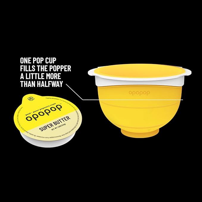 Opopop Microwave Popcorn - Variety 4-Pack Gourmet Popcorn Kit, Collapsible Silicone Popcorn Popper, Popcorn Maker, Gluten Free Snacks Variety Pack, BPA-Free and Dishwasher Safe (New Flavors)