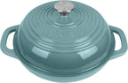 Enameled Cast Iron Dutch Oven with Lid – Non-Stick Bread Pot for Baking, Braising, and Stews – Heavy-Duty Ovenproof Casserole Cookware (Green, 5 QT)