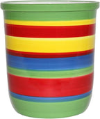 ACK Tuscany Colorful Rainbow, Hand Painted Ceramic Utensil Jar, 81739