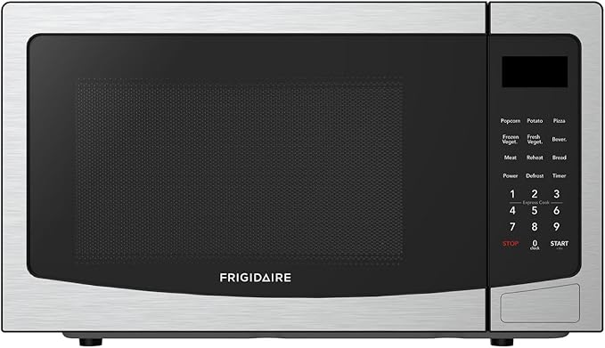 FRIGIDAIRE 1.1 Cu Ft Stainless Steel Countertop Microwave Oven, Multi Function, Programmable, 1000W, residential kitchen, Stainless