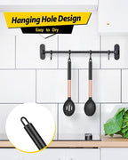 Pack of 2 Large Silicone Cooking Spoons,Non Stick Solid Basting Spoon,Heat-Resistant Kitchen Utensils for Mixing,Serving,Draining,Stirring (ROSE GOLD BLACK)