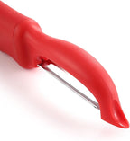 Spring Chef Professional Red Swivel Vegetable Peeler for Kitchen, Stainless Steel Potato Peelers with Soft Grip Handle, Perfect for Peeling Apple, Veggie, Fruit, Carrot, Dishwasher Safe - Set of 2