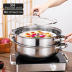 Steamer for Cooking, 5.0 Quarts Stainless Steel Steamer Pot, 3-Tier Food Steam Pots with Lid for Cooking Vegetables, Seafood, Soups, Stews and Pasta