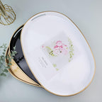 Black Oval Decorative Tray with Handles, Versatile Serving Tray for Coffee Table, Ottoman, Ideal for Serving, Displaying, Organizing