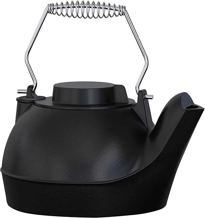Fire Beauty Humidifying Iron Kettle，Stove Humidifier，Wood Stove Kettle，Cast Iron，Chrome handle