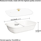12" x 8" Ceramic Casserole Baking Dish With Glass cover, Lasagna Pan Deep for Oven, 2.2 Quarts Baking Pan with Handles, Oven Safe&Durable Bakeware for Home Decor