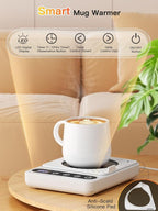 Misby Coffee Mug Warmer, Coffee Warmer for Desk with 6 Temp Settings, 8H Auto Shut Off Coffee Cup Warmer 12H Timer, Smart Coffee Warmer Plate Keeps Hot, Fresh for Coffee, Tea, Milk, Beverage,White
