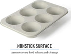 Martha Stewart Gallen 6 Cup Nonstick Carbon Steel Muffin/Cupcake Pan - Cool Grey