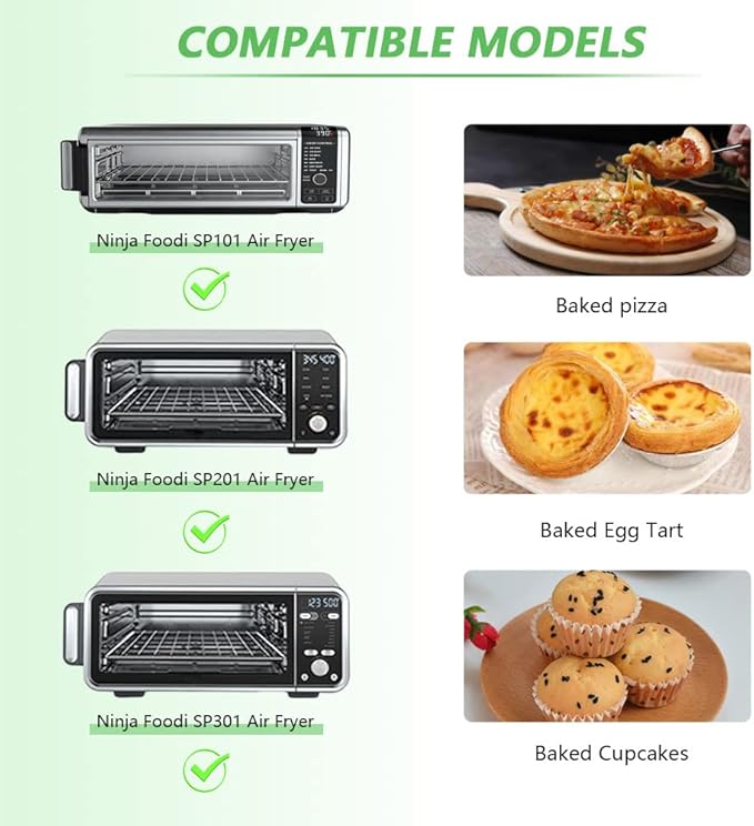 for Ninja Foodi Reusable Air Fryer Liners 12x12inch Non-Stick，Bottom of Toaster Oven Mat,3x Liners + 3x Mesh Sheets, Baking/Microwave/Grill,450°F,Pre-Cut Square for SP101/SP201/SP301/SP351