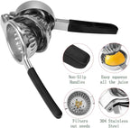 Stainless Steel Lemon Squeezer Lime Lemon and Fruit Juicer with Silicone Handles Large Manual Citrus Press Juicer