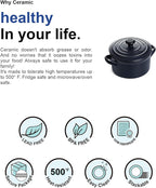 LE TAUCI 3 Quart Ceramic Dutch Oven - Lightweight, Non-Toxic, No Seasoning Needed- Oven, Microwave & Dishwasher Safe, Dutch Oven Pot with Lid for Sourdough, Soup & Stew, Midnight Blue