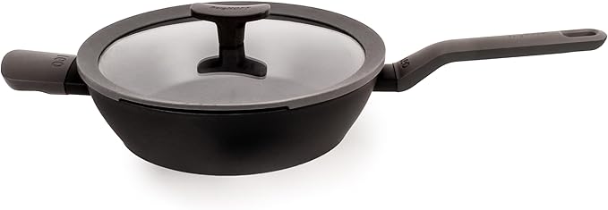 BergHOFF Leo 10Pc Non-stick Ceramic Cookware Set With Glass Lid, Cast Aluminum, Non-toxic, CeraGreen Nonstick Coating, Stay-cool Handle, Induction Pots and Pans, Black