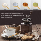 Coffee Scoop, Gold Stainless Steel Coffee Spoons Set, 1 tablespoon (15ml) and 1 tablespoons (30ml) Spoon, Gold Tablespoon Measure Spoon for Coffee, Milk Powder, Fruit Powder, 2 Pack (Long, Gold)