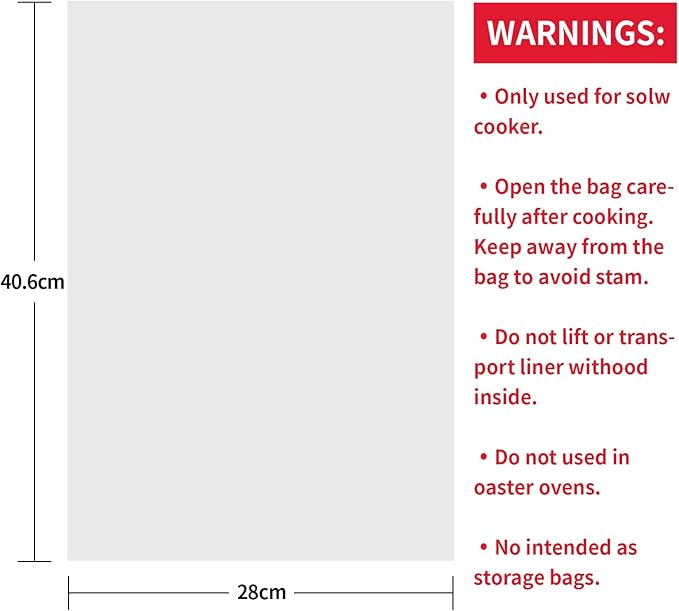 ECOOPTS Slow Cooker Liners Disposable Cooking Bags Small Size Pot Liners Fit 1QT to 3QT Suitable for Oval & Round Pot (10)