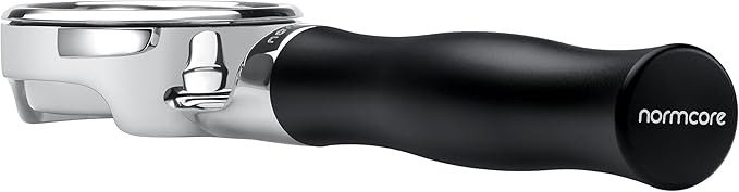 Normcore 58mm Silm Bottomless Portafilter with 18g Basket, Naked Portafilter with Black Anodized Aluminum Fit Gaggia Classic Machines, 18 g Precision Double shot Basket Included