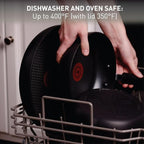 T-Fal Ultimate Hard Anodized Nonstick Fry Pan With Lid 10 Inch, Oven Broiler Safe 400F, Lid Safe 350F, Cookware, Kitchen, Home, Versatile Frying Pan, Skillet, Pots and Pans, Dishwasher Safe, Black