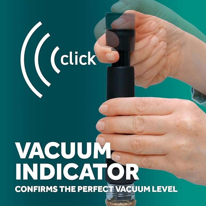 Airtender Vacuum Pump Wine Preserver with 6x Reusable Vacuum Sealer Wine Stopper for storing wine longer and preserving taste