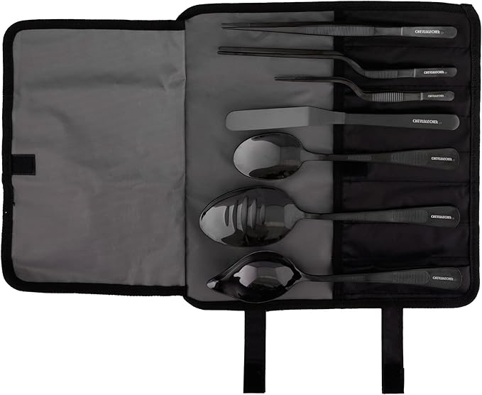 CREATIVECHEF Professional Chef Plating Kit, 7 Piece Culinary Plating Set, Black, Stainless Steel