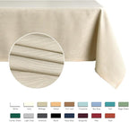 maxmill Jacquard Table Cloth Swirl Design Water Resistant Wrinkle Resistance Heavy Weight Soft Tablecloth for Kitchen Dinning Tabletop Decoration Oblong 60 x 140 Inch Beige