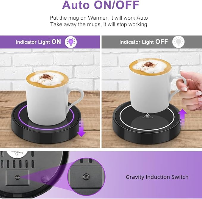 Coffee Mug Warmer - Auto On/Off Gravity-induction Mug Warmer for Office Desk and Family Living Room