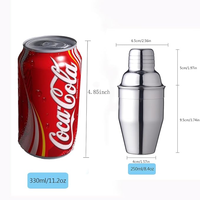Small Cocktail Shaker 8oz Martini Shaker Bar Drink Shaker Mixer Shakers Bartending, 250ml Mini Cocktail Shakers Margarita Alcohol Liquor Barware Tools