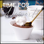 Vikko Mini White Bowls, Set of 6 Fine Ceramic White Bowls, 3.75 Ounce Small Bowl, Elegant Shape, Versatile for Dips, Desserts or Candy Dish, Dishwasher Safe