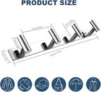 VAEHOLD Hat and Coat Wall Mount Rack - Hooks for Robes, Bags, Keys, and Towels - Bathroom Towel Hanger Organizer (Polished Chrome, “T“ Shape 4 Hooks 1 Pack)