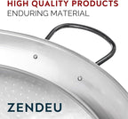 Paella Pan 20 inch - Carbon Steel Paella Pan, Made in Spain - Polished Steel, 20 in - 50 cm (13 Servings) Cook your own Spanish Paella