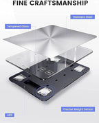 NASA-Grade 33lb Digital Kitchen Scale, Precisely Measures Grams and Ounces for Baking and Cooking, Waterproof Tempered Glass (Bright Black)