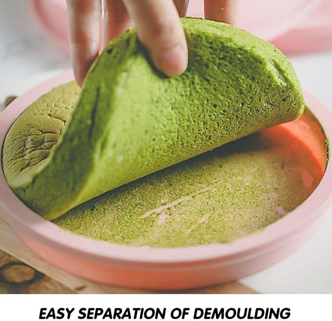 4 Pcs Layer Cake Pan Set, 8 Inch Silicone Round Cake Mold Rainbow Non-Stick Baking Tins for Jumbo Whoopie Pie Cake Vegetable Pancakes Taco Shells Pizza Crust Omelet Frittata and Resin Craft