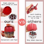 2025 Upgrade Cherry Pitter Tool，8 in 1 Cherry Seed Remover ，Quick Portable Push-Down Cherry Corer for Kitchen, Picnics