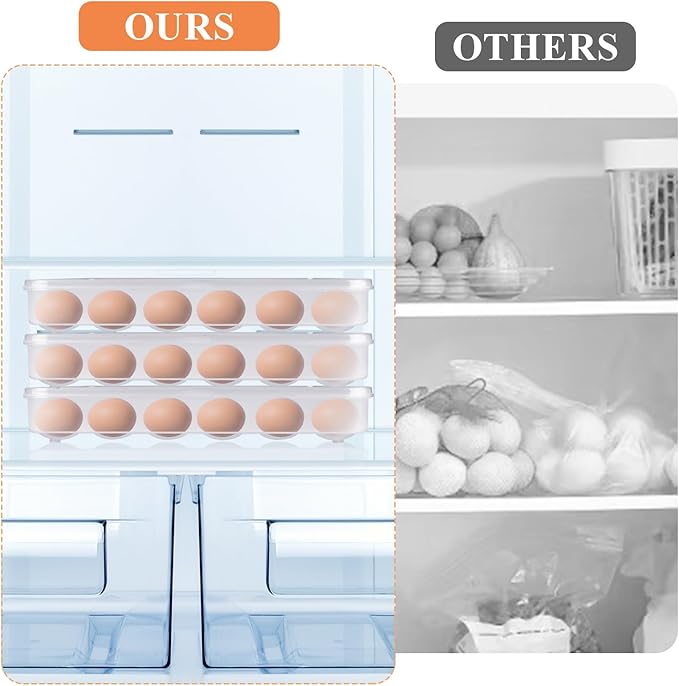 3 Pcs 90 Slots Deviled Egg Containers with Lids, Plastic Deviled Egg Platter, Stackable Egg Carrier, Reusable Deviled Egg Holders with Piping Tool Set for Thanksgiving Easter Party Picnic