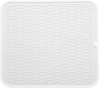 Silicone Dish Drying Mat for Multiple Usage,Easy clean,Eco-friendly,Heat-resistant Silicone Mat for Kitchen Counter or Sink,Refrigerator or Drawer Liner White 2XL 24 inches x 18 inches