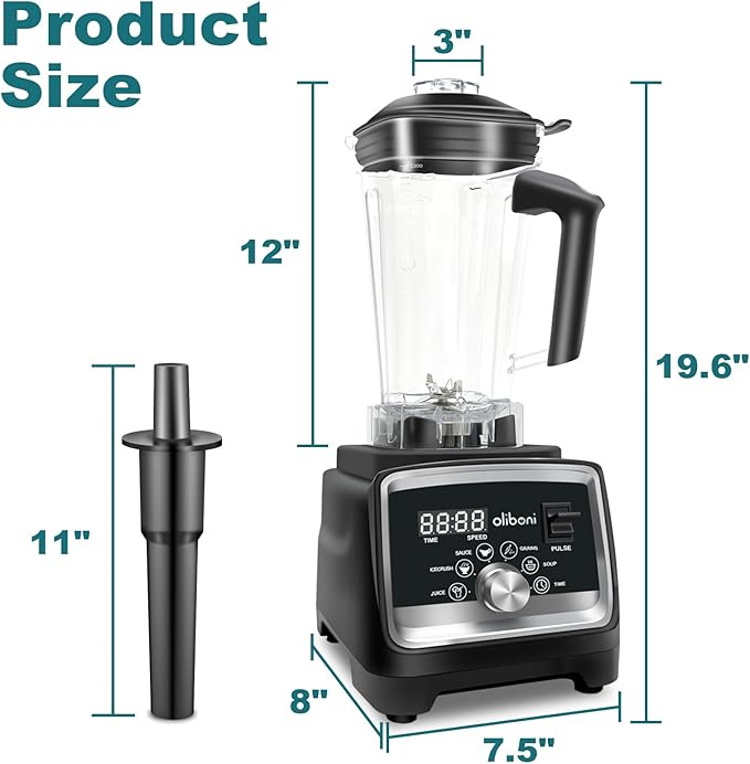 Blenders for Kitchen 68 oz, 6-leaves Stainless Steel Blade, High Power Blender for Smoothies, Intelligent Program Setting for Smoothie, Puree, Ice Crush, Shakes, Juice, Sauce