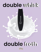 Elementi Milk Frother Wand - Easy to Use Handheld Electric Stirrer for Powder Drinks, Durable & Powerful Coffee Whisk & Protein Powder Mixer Wand, Hand Frother, Coffee Stirrers Electric Mini (Black)