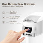 CHULUX Classic Single Serve Coffee Maker for K Cup, One Button Easy Coffee Machine for Office, RV, Travel and Dorm, White
