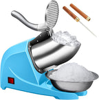 Ice Shaver, Electric Shaved Ice Machine，4-blades Ice Shaver Machine,200lbs/hr ice crusher with Ice Pick for Home and Commercial Use（Blue）