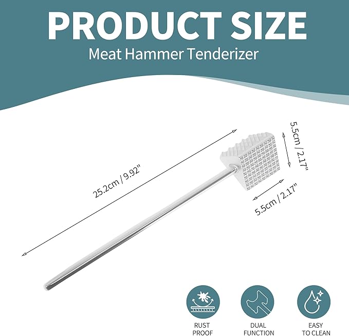 VOCOSTE Meat Tenderizer Mallet, Aluminum Alloy Kitchen Three-sided Meat Pounder Flattened, Meat Mallet Hammer, Steak Chicken Beef Tenderizer Tool