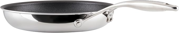 Circulon C1 Series Clad Stainless Steel with ScratchDefense Technology Cookware Nonstick Induction Frying Pan/Skillet, Metal Utensil Safe, 10 Inch Fry Pan - Polished Stainless Steel