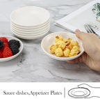 PYRMONT Wheat Straw Dipping Bowls,2 OZ Soy Sauce Dish & Bowl,Small Dipping Sauce Bowls Set of 8,Mini Appetizer Plates for Side Dishes,Ketchup,BBQ, Party,Condiments Serving Bowl Set - White