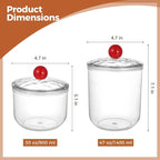 2 Pcs Plastic Candy Jars, Clear Storage Containers with Lids, Airtight Food Storage Canisters, Wide Mouth Apothecary Jars, Kitchen Organization Containers, 47 oz & 30 oz
