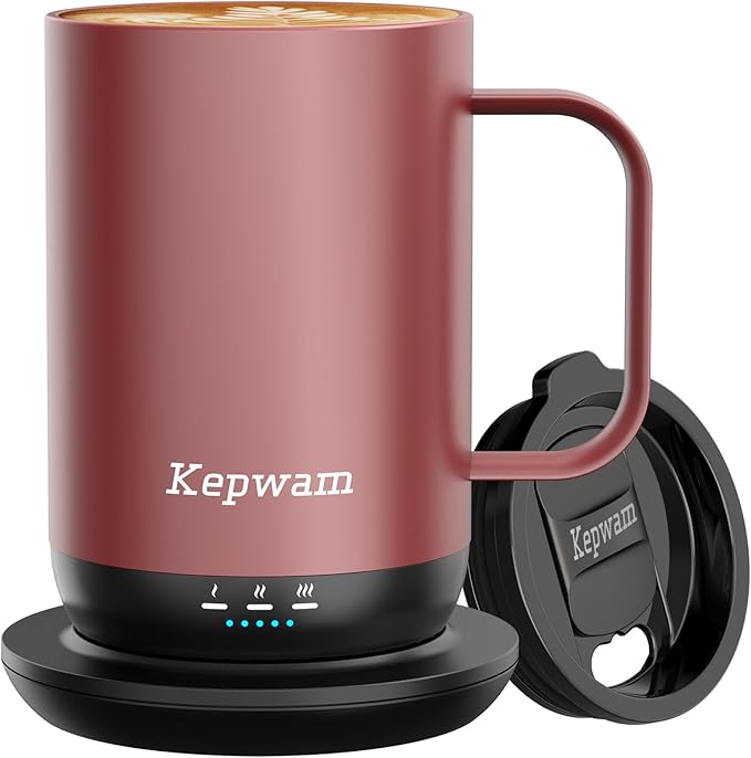 Self-Heating Coffee Mug T1, 16oz Rechargeable Heated Coffee Mug, Smart Coffee Warmer Mug with App-Controlled,Advanced Temperature-Controlled Heating Coffee Gifts for Women Men Coffee Lover