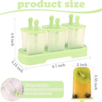 WMKGG Popsicles Molds Set, 6 PCS Ice Pop Mold,Homemade Ice Cream Mould with Sticks, Popsicle Maker(Green)
