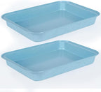 9x13 Baking Pan Set of 2, Nonstick 13 x 9 Cake Pan for Oven, Deep Rectangle Pan for Brownies, Lasagna, Roasting, Blue Carbon Steel Bakeware Gift
