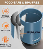 Self-Heating Coffee Mug T1-16oz, Fast Heating Rechargeable Heated Coffee Mug, Smart Mug with App & Button Control, Ideal Gift for Coffee Lovers & Hot Drink Enthusiasts