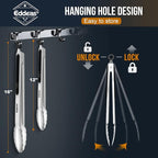 Grill Tongs, Bbq tongs - 12" and 17 Inch Extra Long Kitchen Tong, Heat Resistant 600 Degrees Stainless Steel tongs, Metal Locking Tong for Cooking, Grilling, Outdoor Barbecue, Set of 2