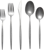 Luxury Vintage Flatware 20-Piece Set – Service for 4, Premium Stainless Steel with Weighted Handles, Aged Heirloom Finish, Dishwasher Safe, Elegant and Modern Cutlery (Vintage Silver)