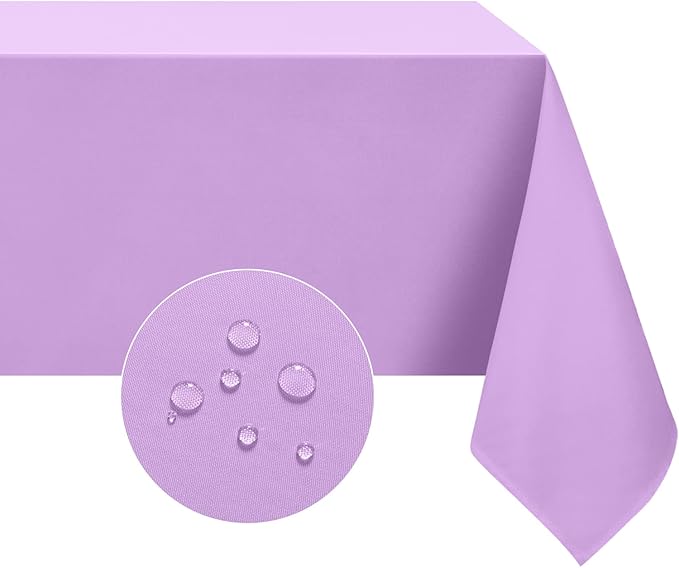 Softalker Rectangle Tablecloth Waterproof & Stain Resistant Table Cloth Wrinkle Free Fabric Washable 210GSM Polyester Table Cover for Dining/Party/Buffet/Wedding (90x156 inch, Lavender)